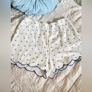 H&M Floral forget me not Flower linen blend short Size 12